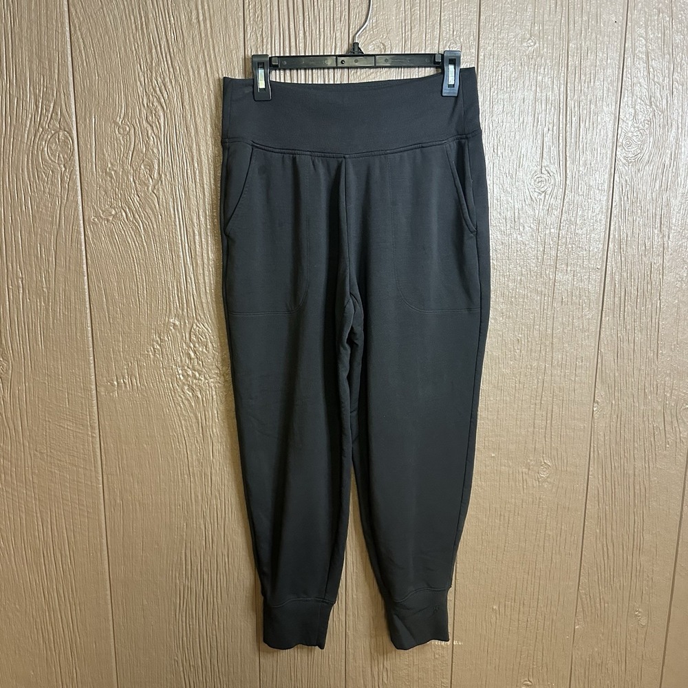 Athleta Coaster Luxe High Rise Jogger Sz M‎ Black/Brown Loungewear Athletic